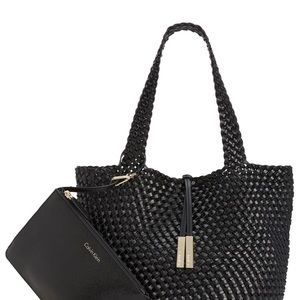 calvin klein naomi woven tote